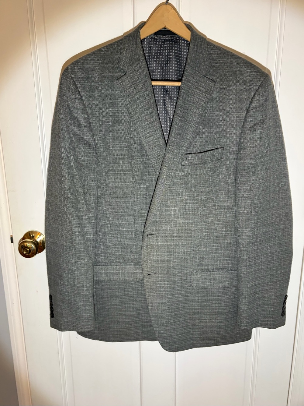 Chaps Gray Textured Men's Sport Coat - Notch Lapel Blazer
